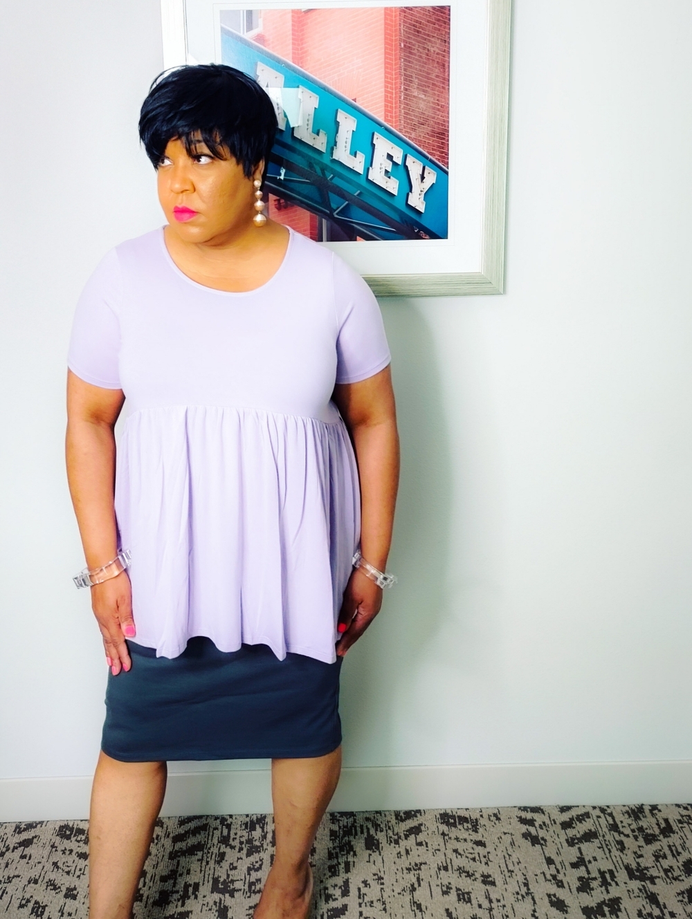 Zenana Lavender Babydoll Tunic‎ Top | Flowy Relaxed Fit